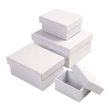 Creativ Company Boîtes rectangulaires blanches avec couvercle, 4e.