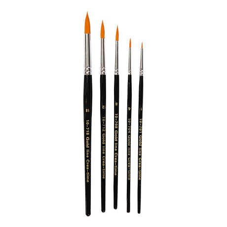 Creativ Company Gold Line Brosses Round, 5e.