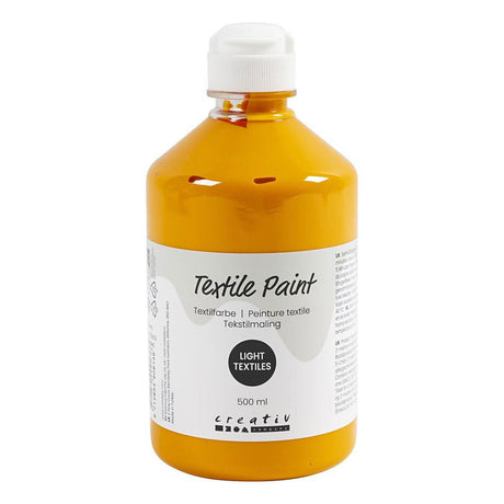 Peinture couleur textile Creativ company - moutarde, 500ml