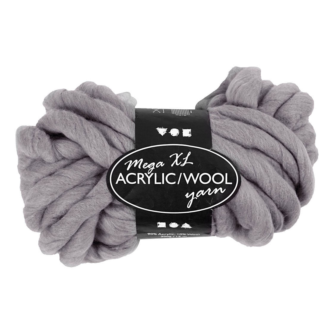 Creativ Company XL Yarn from acryl - gris, 15m