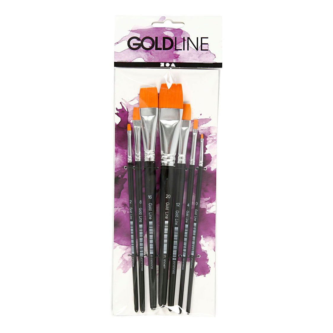 Creativ Company Gold Line Brushes Flat, 7st.