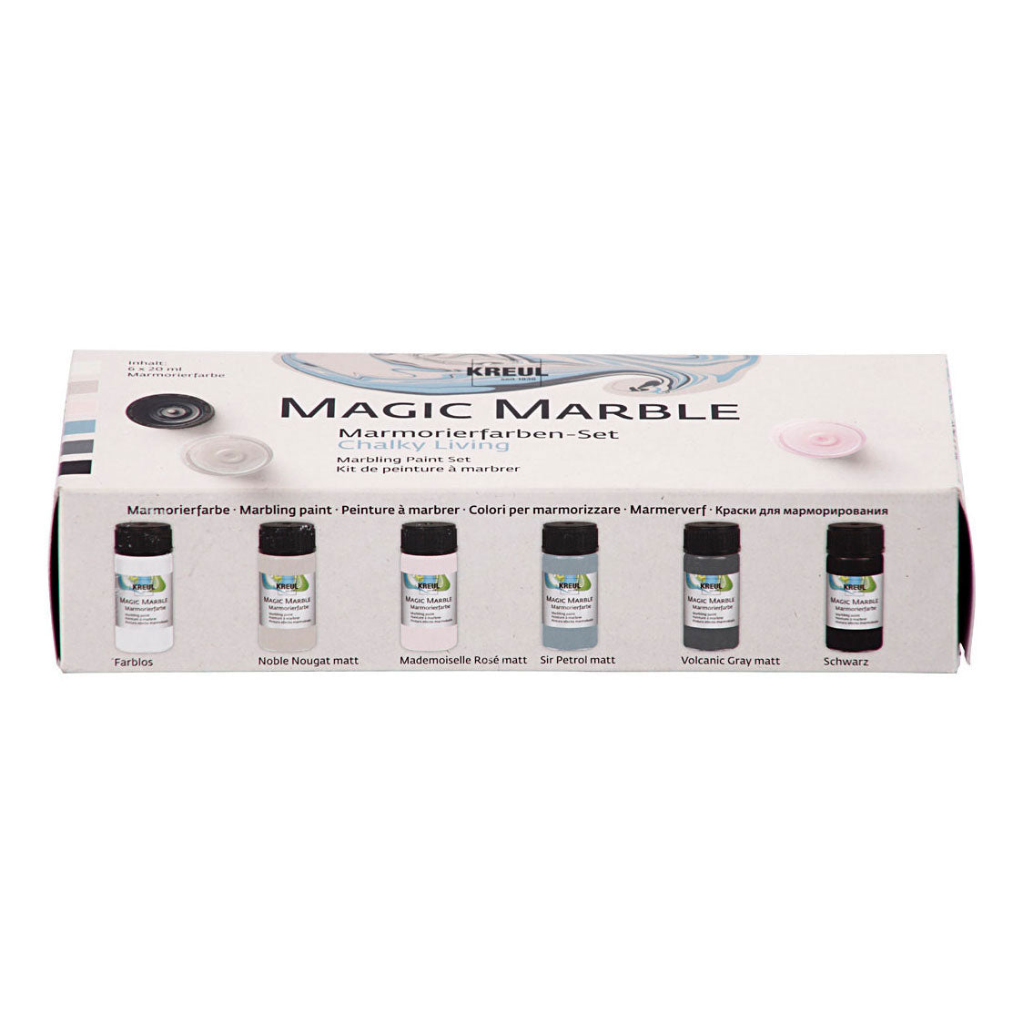 Creativ Company Magic Marble Paint Pastel Couleurs, 6x20 ml