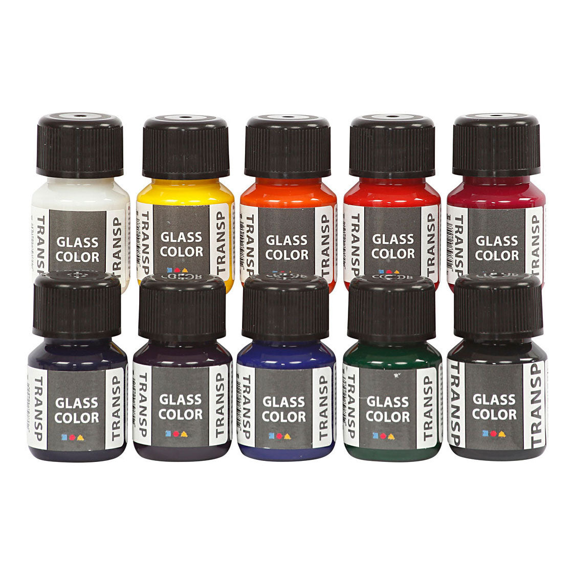 Couriv Company Couleur en verre transparent couleur de peinture en verre, 10x30 ml