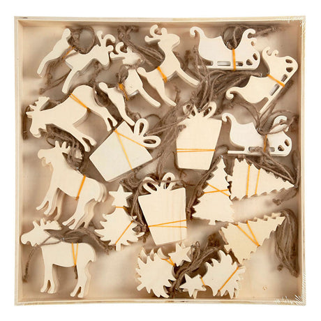 Creativ company décorations en bois thème de Noël, 90 pcs.
