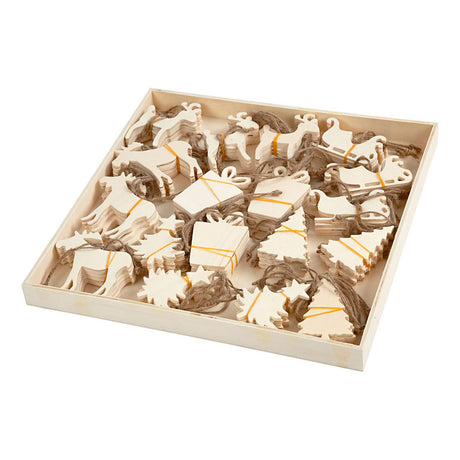 Creativ company décorations en bois thème de Noël, 90 pcs.