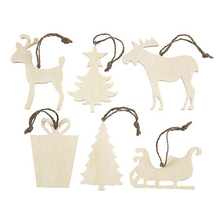 Creativ company décorations en bois thème de Noël, 90 pcs.