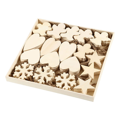 Creativ company décorations en bois thème de Noël divers, 90 pcs.