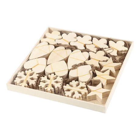 Creativ company décorations en bois thème de Noël divers, 90 pcs.