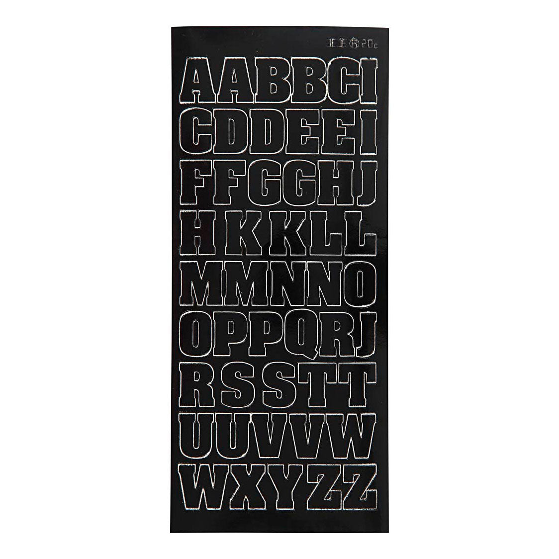 Creativ Company Stickers Big Capital Letters Black, 1 list