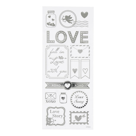 Creativ Company Stickers Silver Love, 1 feuille