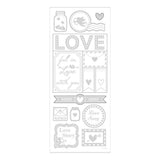 Creativ Company Stickers Silver Love, 1 feuille