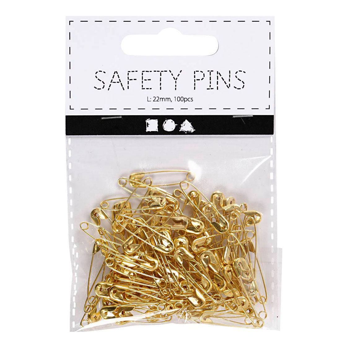 Creative Company Safety Pins Gold, 100 °.