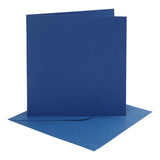 Creativ Company cards and envelopes blue, 4st.