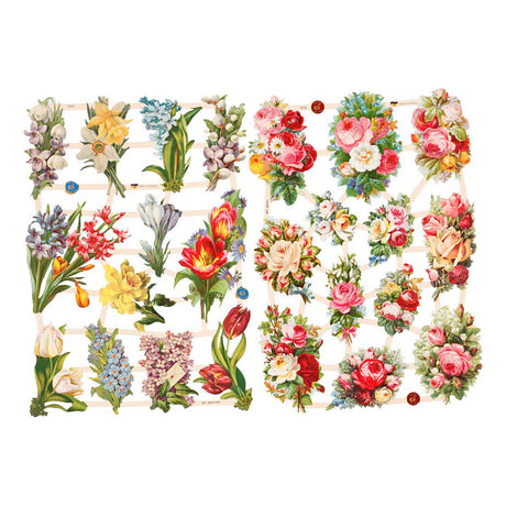 Creativ Company Pictures vintage Fleurs de printemps, 2 feuilles