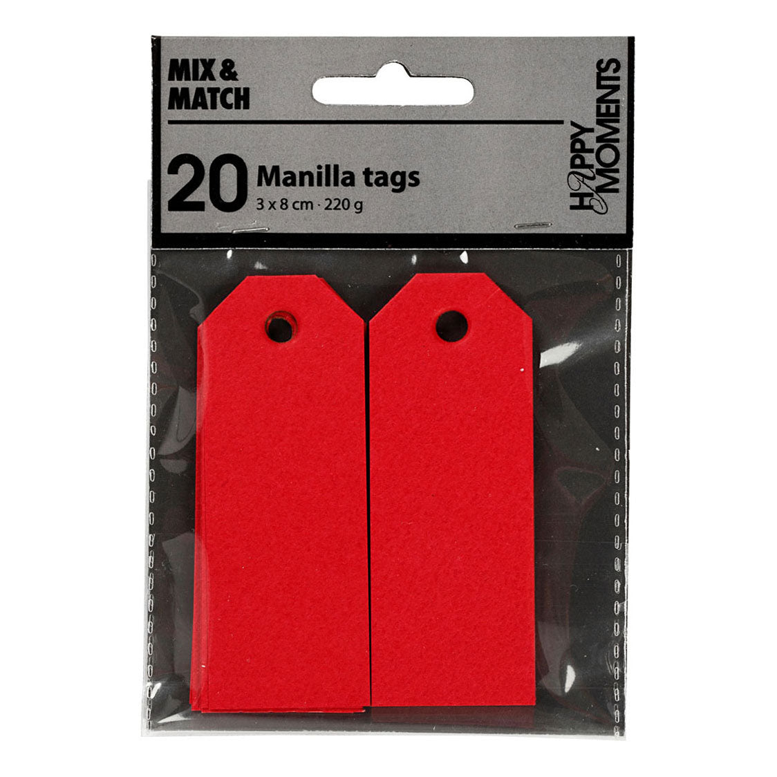 Creativ Company Manilla Labels rot, 20st.