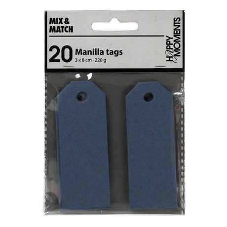 Company Creativ Manilla Labels Blue, 20e.