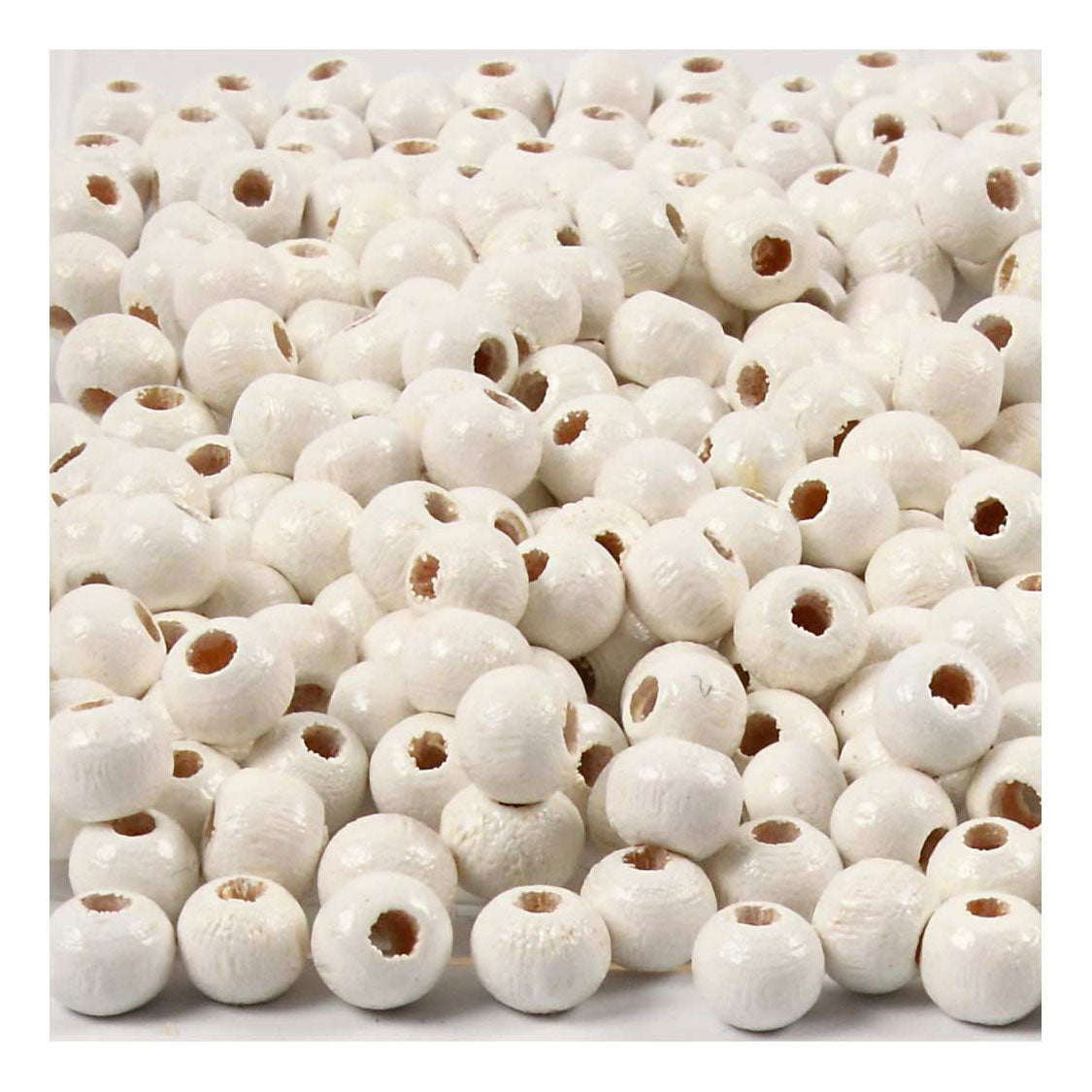 Creativ Company Wooden Beads White, 150st.