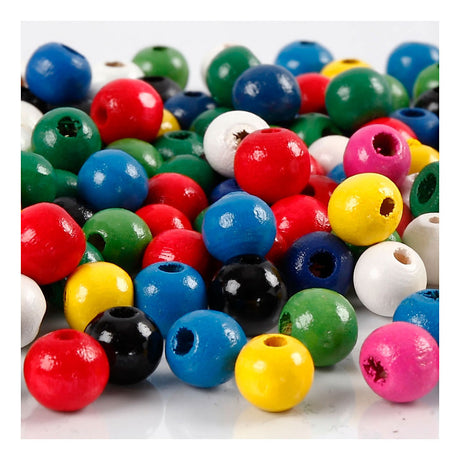 Société créative https : www.ccobby.nl perles-en-bois-d-8-mm-taille-du-trou-2-mm-environ-80-pièces-divers-couleurs-15-gr-1-boîte