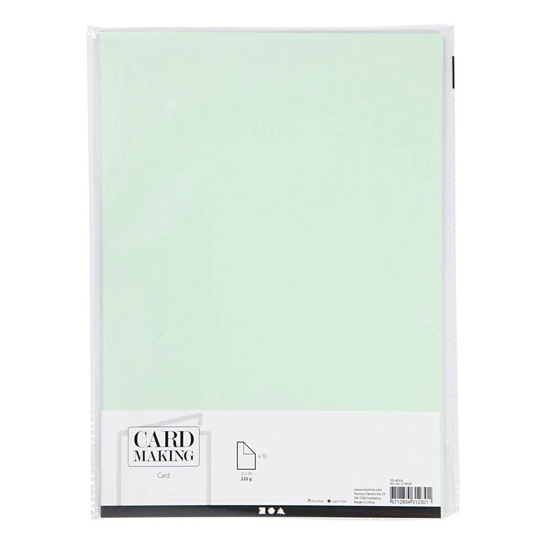 Creativ Cardboard Light Green A4 220G, 10st.