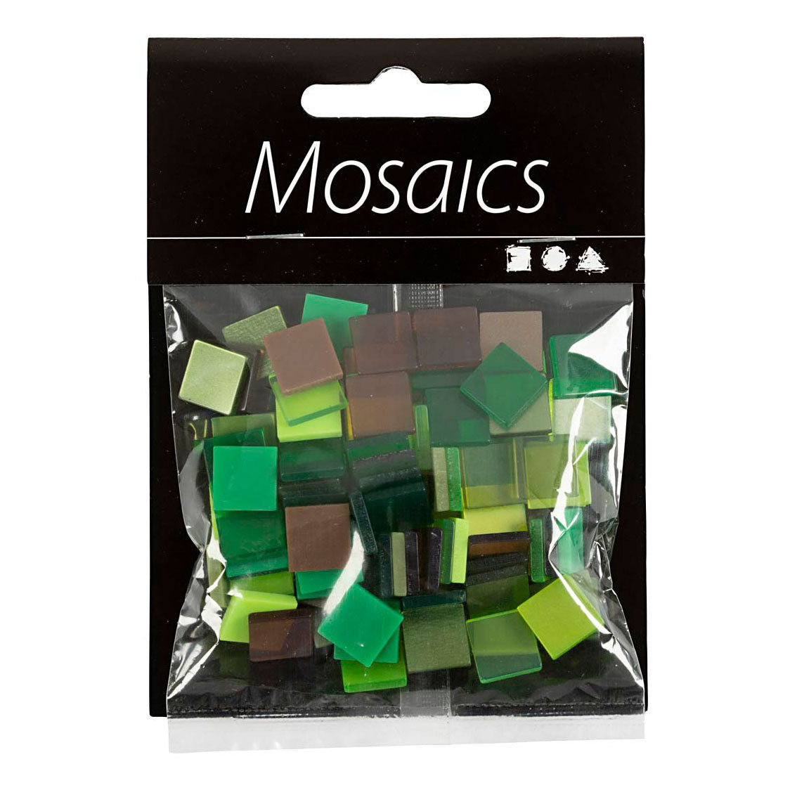 Creativ Company Mini Mosaik Gréng Glitter 10x10mm, 25 Gramm