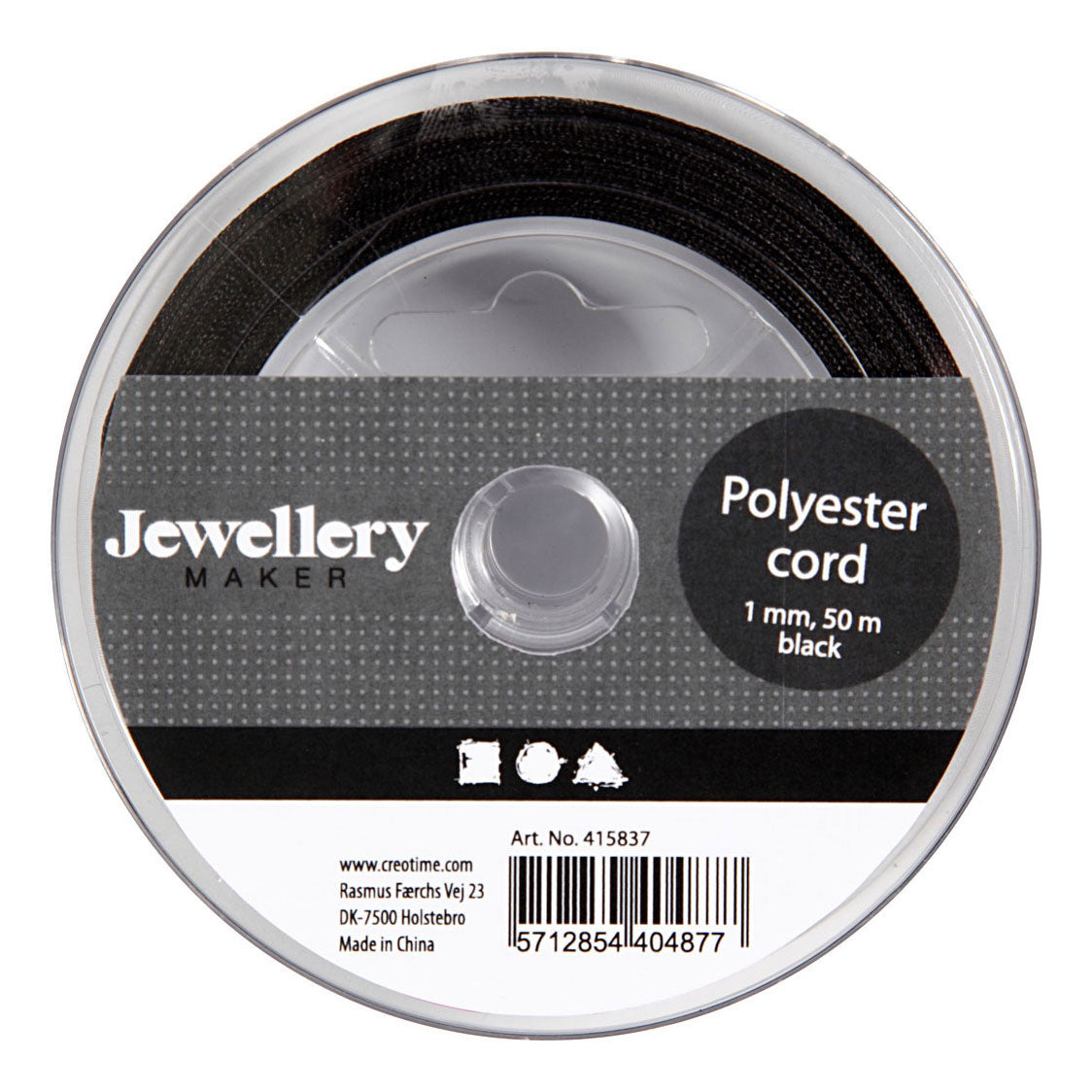 Société créative https: www.ccobby.nl polyester-cord-thickness-1-mm-black-50-m-1-roll