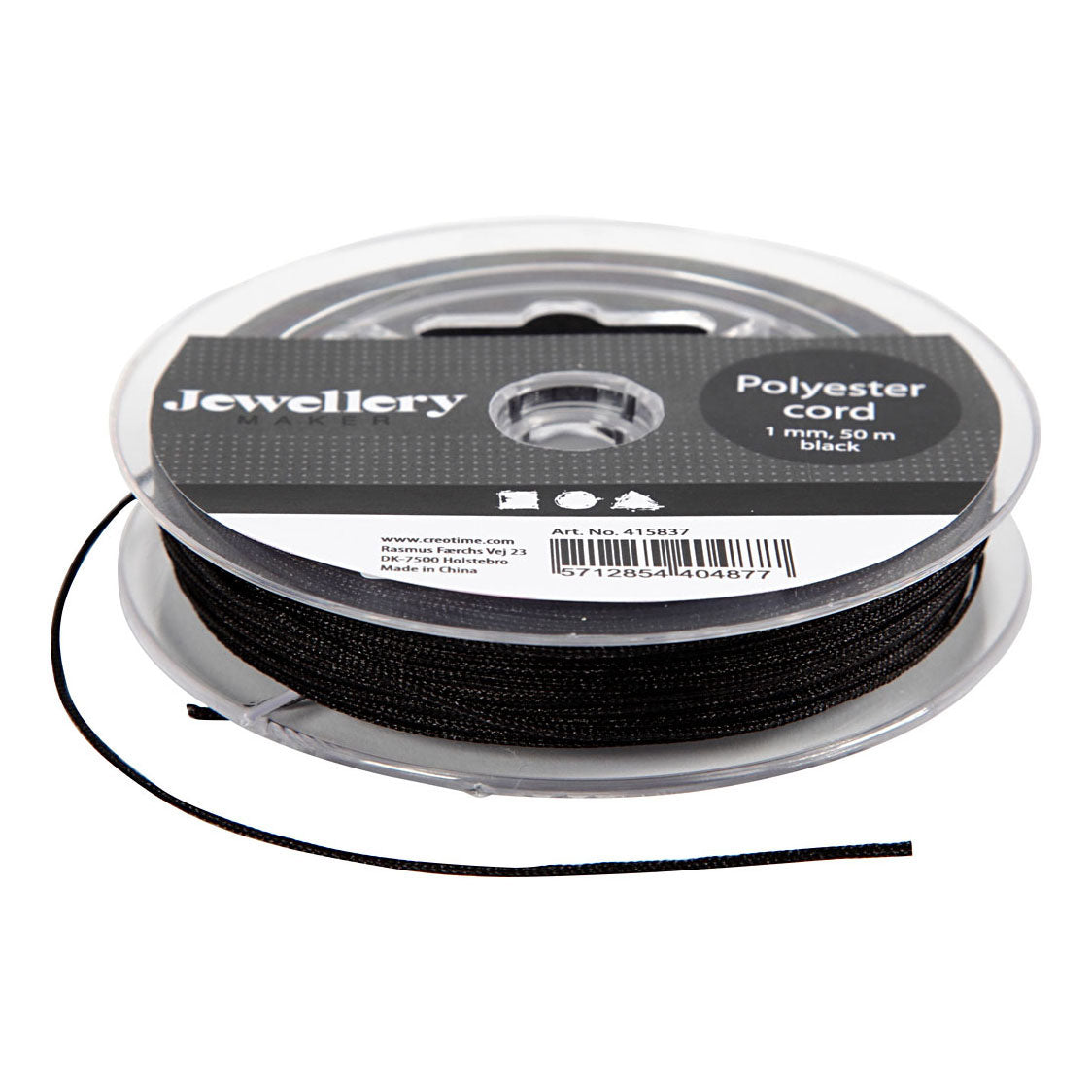 Société créative https: www.ccobby.nl polyester-cord-thickness-1-mm-black-50-m-1-roll