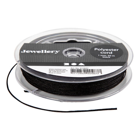 Société créative https: www.ccobby.nl polyester-cord-thickness-1-mm-black-50-m-1-roll