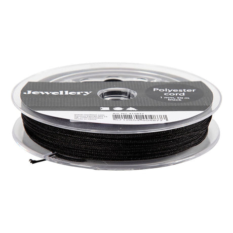 Société créative https: www.ccobby.nl polyester-cord-thickness-1-mm-black-50-m-1-roll