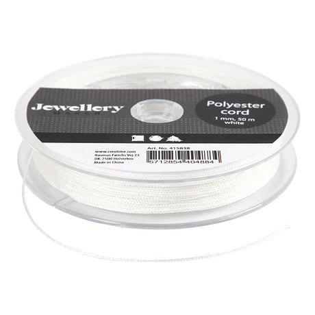 Crétiv Company Polyester Cord White, 50m