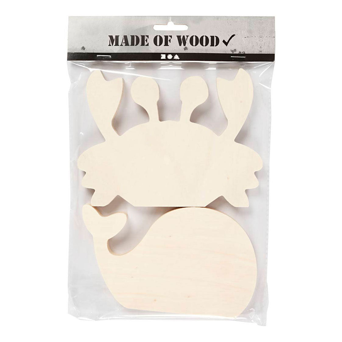 Creativ Company Wooden Marine Animals Krab og Whale, 2ST.