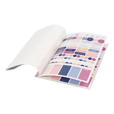 Société créative https: www.ccobby.nl livre d'autocollants-fleurs-a5-gold-purple-pink-1-piece