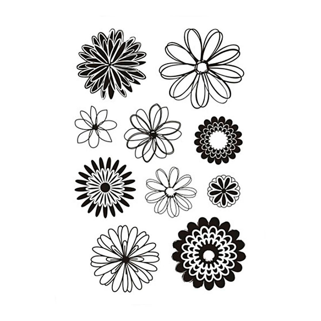 Creative Company Silicone Stamps Flowers, 1 foglio