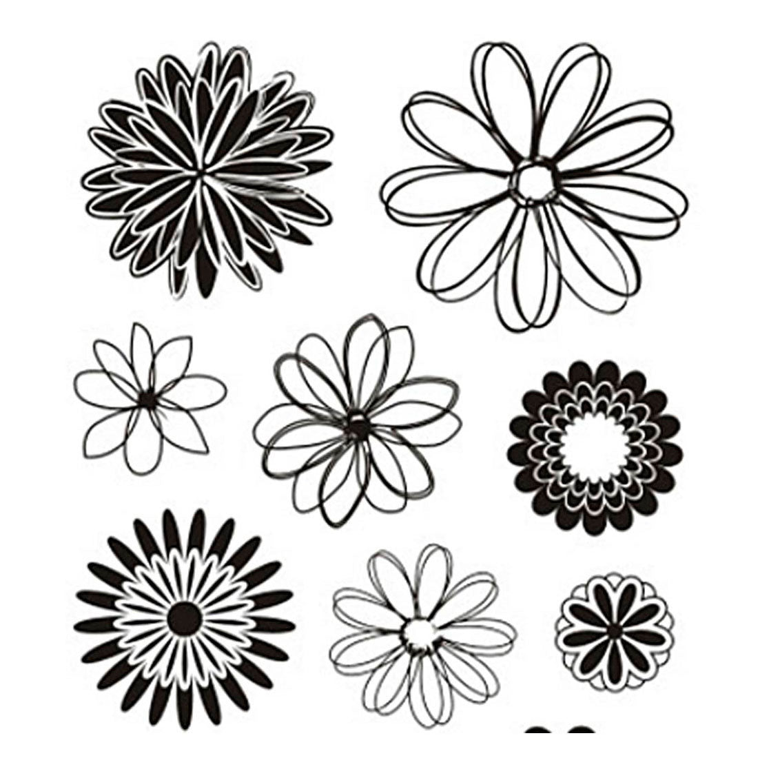 Creative Company Silicone Stamps Flowers, 1 foglio