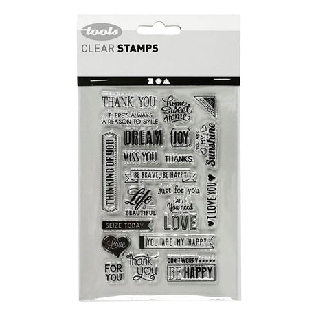Creativ Company Silicone Stamps Texte en anglais. 1 feuille
