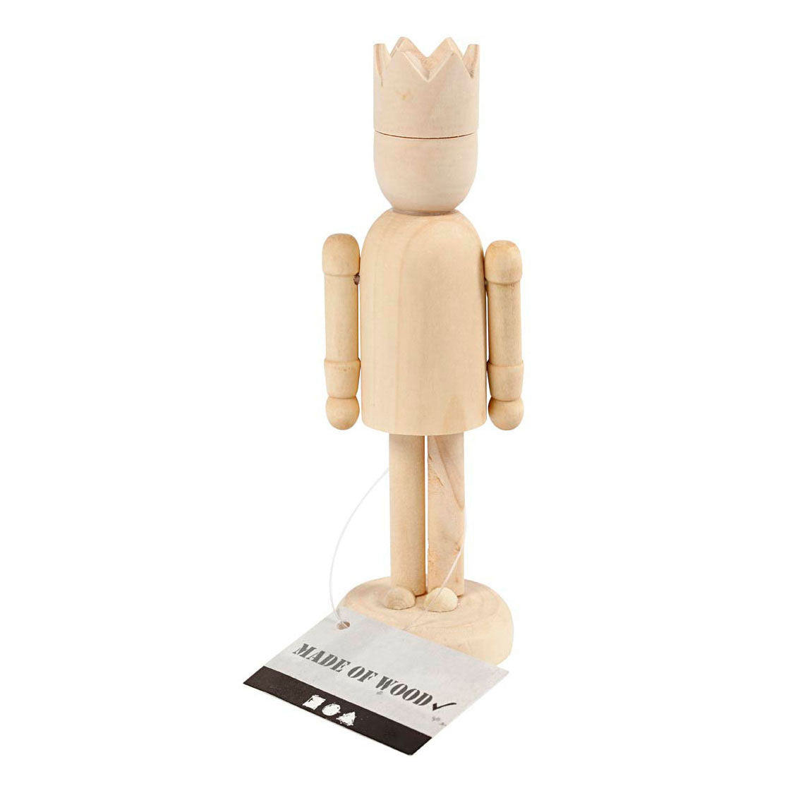 Figura di legno della compagnia creativa con corona, 13 cm