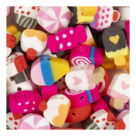 Perles figurines Creativ company, bonbons, d 10 mm, diamètre du trou 1,5 mm, env. 60 pièces, 60 pièces 1 boîte