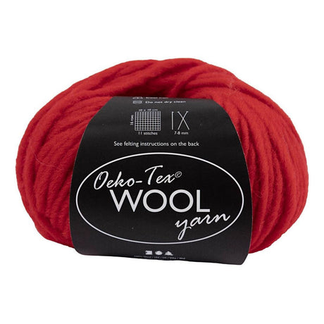Fil de laine Creativ company rouge - fil à tricoter 50 m pour le crochet et le bricolage.