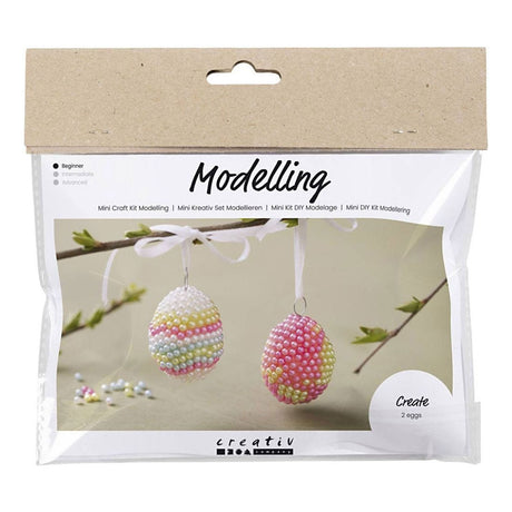 Creativ Company Mini Hobbyset Modeling Egg avec des perles, 2e.