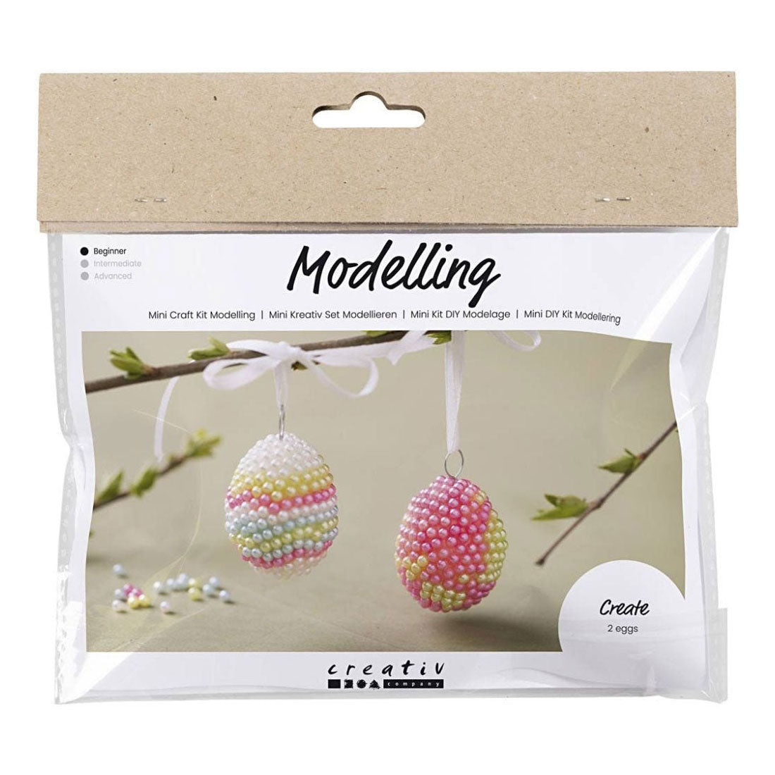 Creativ Company Mini Hobbyset Modeling Egg avec des perles, 2e.