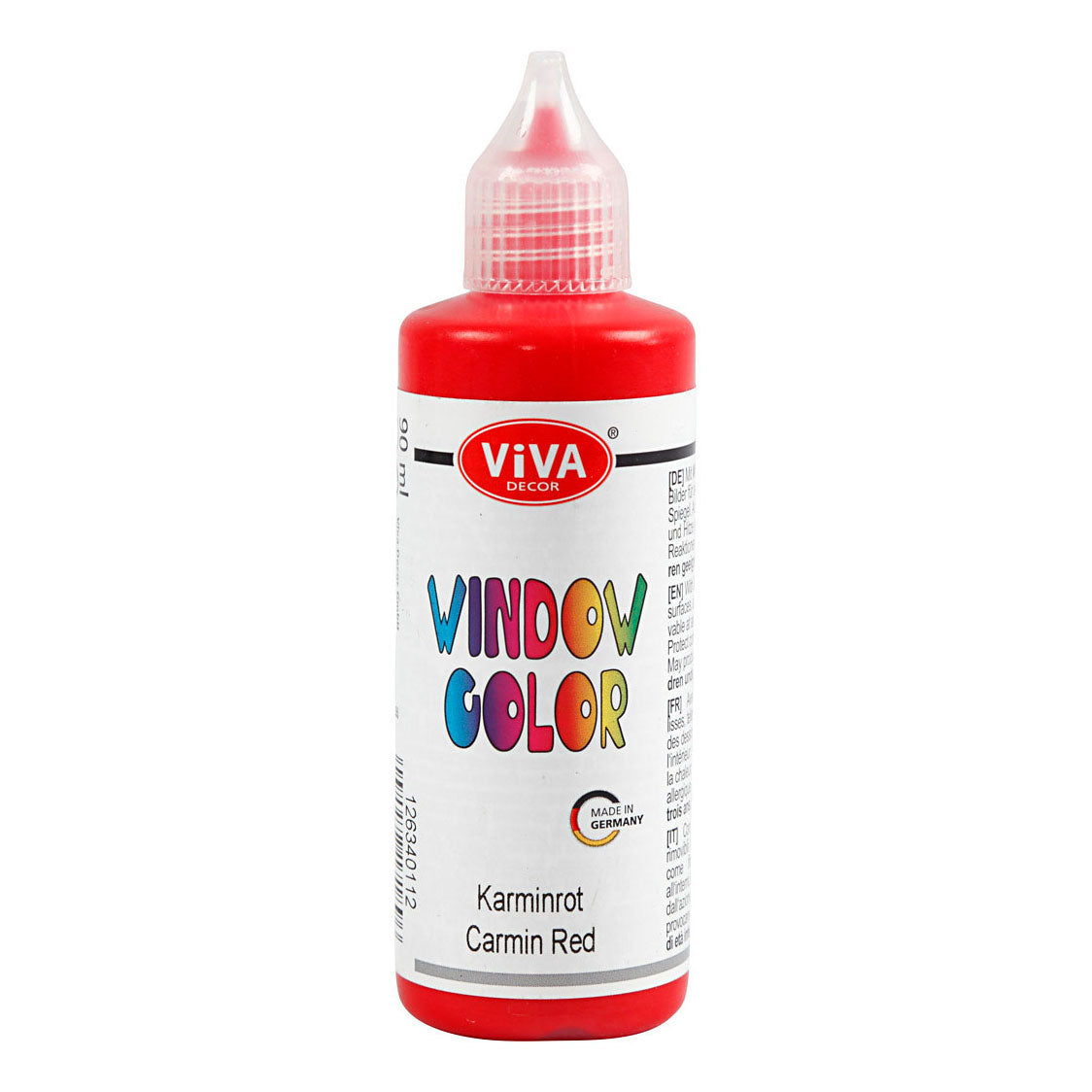 Creativ Company Window Color Sticker and Glass Paint - Charmine Rood, 90 ml