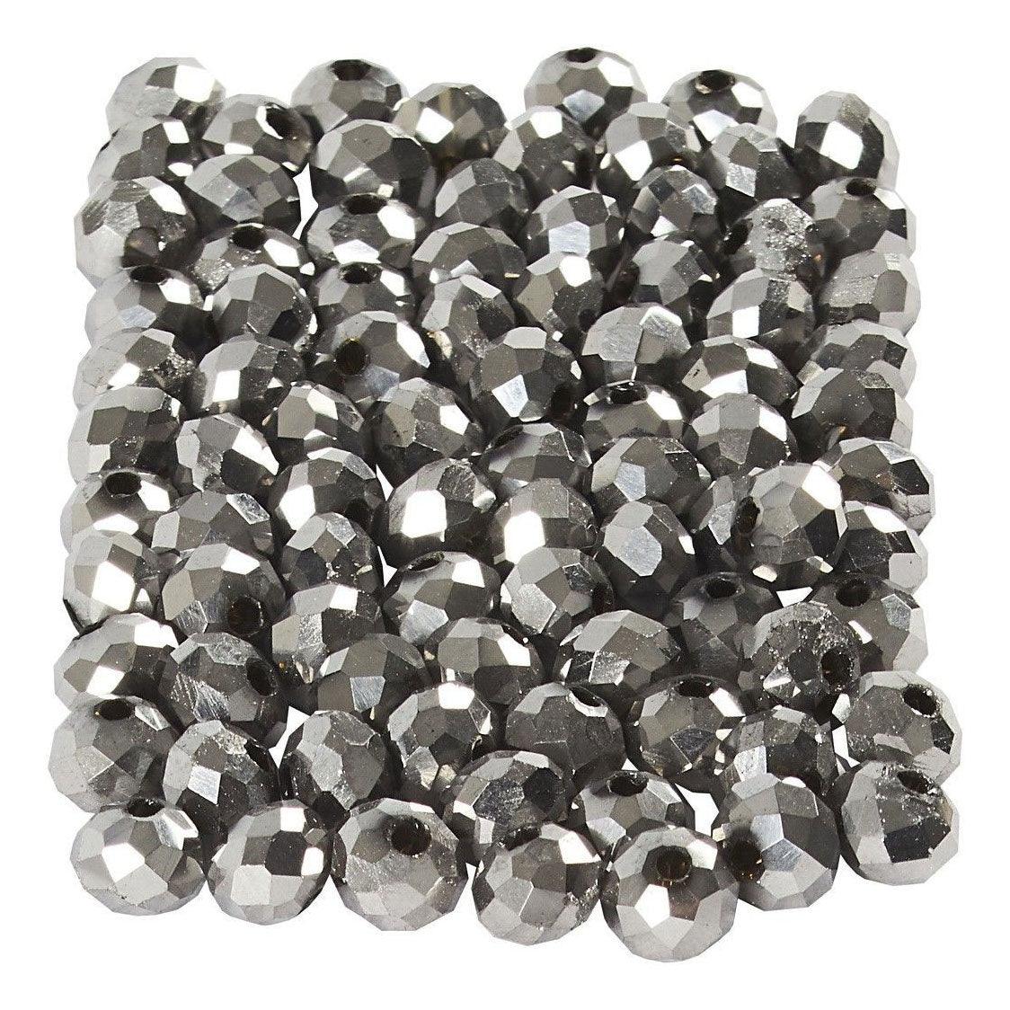 Beads Facet Beads Metallic Gray, 100º.