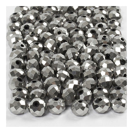 Creativ Company Facet Beads Metallic Gray, 100e.