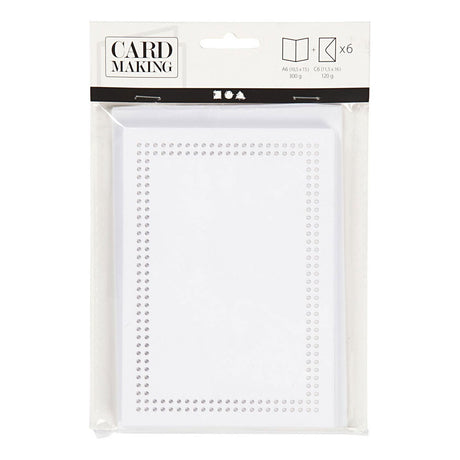 Cartes d'entreprise Creativ pour broder blanc, ensemble de 6