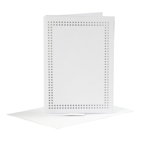 Cartes d'entreprise Creativ pour broder blanc, ensemble de 6