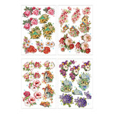 Creativ Company 3D Feuilles de fleurs et d'oiseaux, 4 feuilles