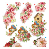 Creativ Company 3D Feuilles de fleurs et d'oiseaux, 4 feuilles