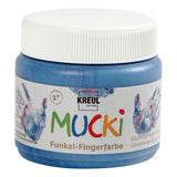 Creativ company mucki vingerverf - blauw metallic, 150ml