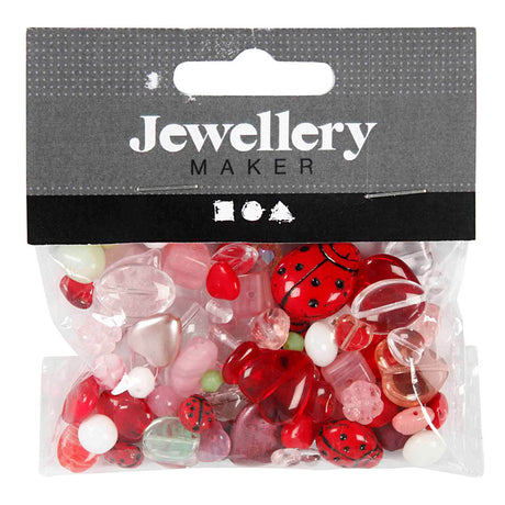 Creativ Company Glass Perles Love Love Beast, Heart, Feuilles, 60 grammes