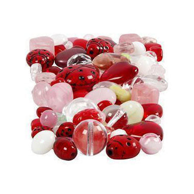 Creativ Company Glass Perles Love Love Beast, Heart, Feuilles, 60 grammes