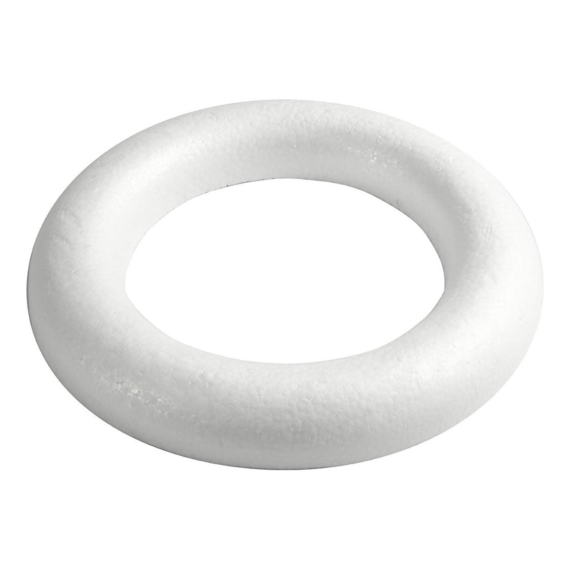 Creativ Company Styropor Ring White avec dos plat, 35 cm